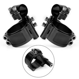 MAD HORNETS Universal Motorcycle Adjustable Rotatable Billet CNC Aluminum Clip Ons fork Tube Handlebar Kit 37mm Black