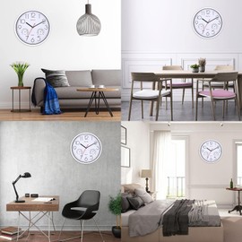 Vigorwise Wall Clock, Sweep Silent Movement Accurate Clocks with Temperature & Humidity, Decorative for Kitchen/Living Room/Bedroom/Office/School/Classroom (White, 12 inch)