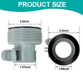 Hose Adapter Type B, 4PCS 1.25inch to 1.5inch Hose Conversion B Kit, Above Ground Pool Adapter Connects for Filter Pumps Saltwater System