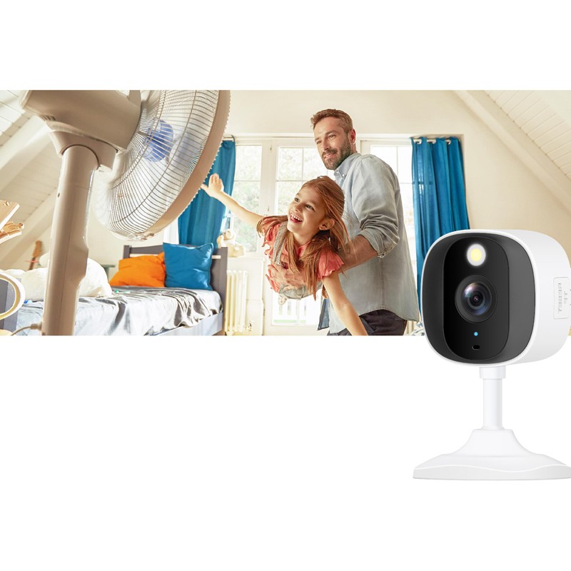 HomeGuard Security Camera, 2K Colour Night Vision, Built-in Spotlight, Two-Way