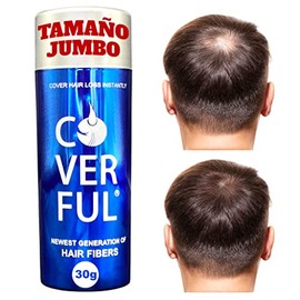 Fibra Capilar Coverful Premium 30 Gramos Para Cubrir Calvicie, Canas y Dar Volumen Al Cabello (Cafe oscuro)