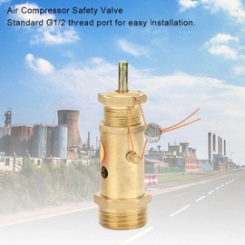 Kadimendium G1/2 Safety Valve Compressor Pressure Relief Valve Compressor Safety Release Pressure Valve Brass for Boiler Steam Generator Steam (10 kg Pressure-Bearing)