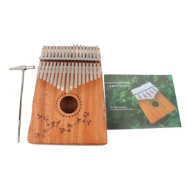 17 Keys Thumb Piano Mahogany Wood Finger Harp Mini Thumb Music Instrument with Tuning Hammer