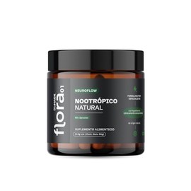 FLORA 01 | NeuroFlow | Suplemento Alimenticio Natural con L‑Teanina, L‑Tirosina, GABA, 5‑HTP y Cafeína | Apoyo Cognitivo y Bienestar Mental | 60 Cápsulas