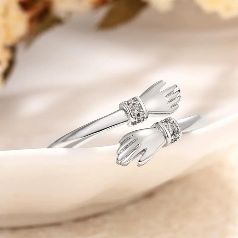 XENQITO 1 x Hug Ring, Women's Adjustable Ring, Premium Hug