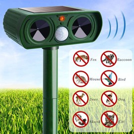 Drive away stray cats and dogs solar mouse repeller ultrasonic animal repeller LED flash drive outdoor repeller Grass green solar drive
