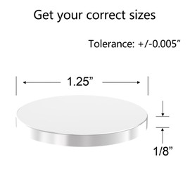 AplysiaTech Exactly N52 Grade 1.25”Dx0.125”H - 6 Pack, Most Powerful Rare Earth Magnets - 5/4" Dia x 1/8" Thick,True Super Strong Large Neodymium Disc Magnets