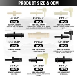91PCS Car Vacuum Line Connectors Kit,Automotive Vacuum Hose Connector Assortment with 32 Sizes 1/8" 3/16" 1/4" 5/16" 3/8",Heavy-Duty Vacuums Line Fittings with Storage Box