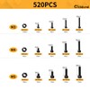 Cicidorai 520Pcs M3 M4 M5 12.9 Grade Alloy Steel,Hex Socket