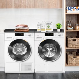 Royxen Washer Dryer Countertop, 27.4" x 54" Wood Universal Fit, Washer Dryer Topper, Laundry Room Organization, Laundry Countertop for Laundry Organization, Black