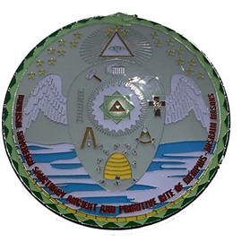 Rare Masonic Universal Sovereign Sanctuary Ancient and Primitive Rite of Memphis Misraim Masons Automobile Medallion Car Emblem