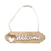 Wooden Welcome Sign for Rustic Farmhouse Decorations, Wall Hanging White