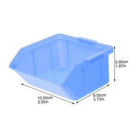 Tofficu 4pcs Plastic Nesting Shelf Bin Boxes for Sundry Sorting Durable Organizer Storage Bins with Open Cover Design for Tools Hardware and Parts Storage