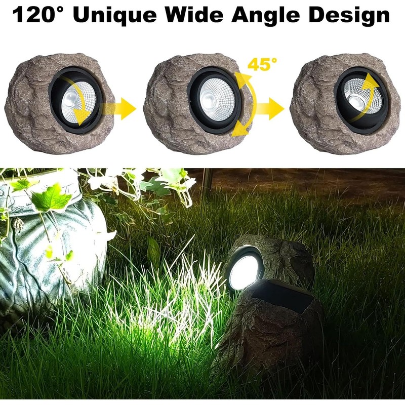 Candieslife LT-151S4 Luces Solares para Rocas de Jardín y Paisaje