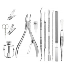 Unbranded 12Pcs Steel Ingrown Toenail Corrector Tool Treatment Nail Clipper Pedicure Kit