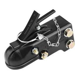 Tinivalee 2-5/16" Adjustable Trailer Coupler Heavy Duty Channel-Mount, Capacity 15000LBS (Black)