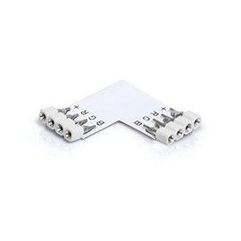 4-Pin Corner Connector | L-Connector | 90° Angle (White) for RGB LED Strips with Solder Pins