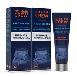 NO HAIR CREW NO HAIR CREW 2 x Intim-Enthaarungscreme für Männer – Sanfte Haarentfernung ohne Rasurbrand, ideal für die empfindliche Haut im Intimbereich, dermatologisch getestet (Set 2 x 100 ml)