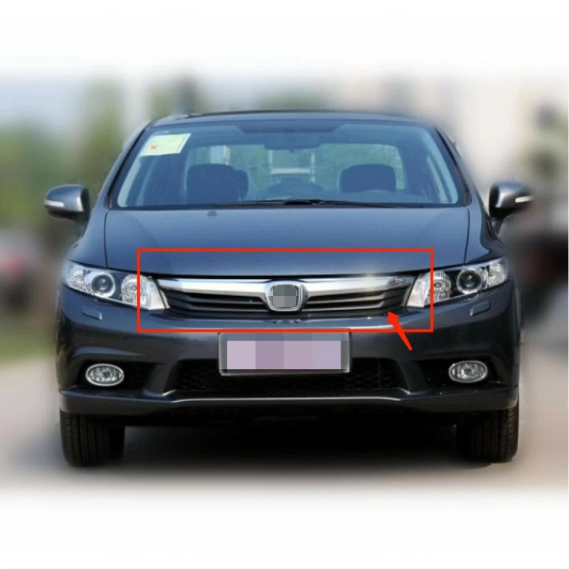 7 piezas para Honda CIVIC Sedán 2012 Frontal Cromo Parrilla