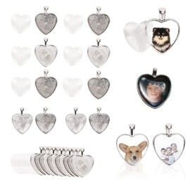 60pcs Heart Shaped Pendant Pendant Trays Cabochons for Jewelry Making Cabochons for Jewelry Making