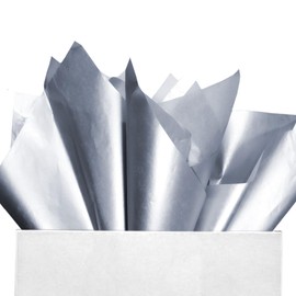 100 Sheets Silver Tissue Paper Artdly 12 x 20 Inches Silver Wrapping Paper Bulk for Weddings Birthday DIY Project Wrapping Crafts Decor
