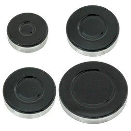 SPARES2GO (Non Universal) Gas Burner Crown and Flame Cap Kit compatible with Flavel Hob Oven Cookers (Small, 2 Medium, Large)