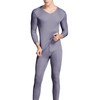 Grenasasilk Men's Silk Long Johns Mulberry Silk Long Underwear V-Neck
