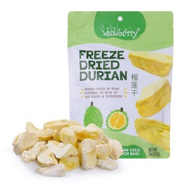 Wholeberry Freeze Dried Durian 2oz Freeze Dried Fruit Snack Perfect for Smoothies, Baking, Yogurt & Tea - 100% Natural Ripe Fruit from Thailand, No Sugar Added - Pack of 2