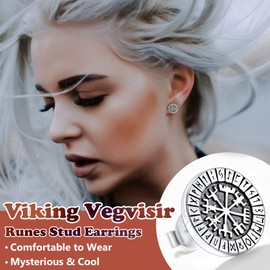 Mens Earrings Studs Viking Earrings for Men 925 Silver Earrings Women's Earrings Sterling Silver Ear Studs for Women