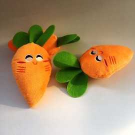 JJLFresheners Orange Vegetable Carrot Shape Chewing Plush Toy for Pets,Dog Cat Plush Bite Squeaker Pet Interaction Toy,Dogs