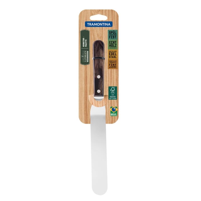 Tramontina Winkelpalette, Streichpalette, Tortenmesser, 17,5 cm, Edelstahl, Griff aus FSC-zertifiziertem