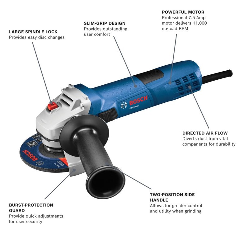 Bosch GWS8-45 4-1/2 In. Angle Grinder
