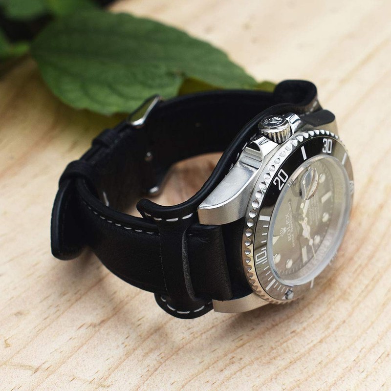 Onthelevel Leather Cuff Watch Strap 18mm 20mm 22mm Vintage Genuine