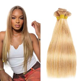 P27613 Human Hair Bundles Ombre Straight Human Hair Bundles 613 Highlight Bundles 3 Bundles 22 24 26 Inch Two Tone Honey Blonde Mixed With Blonde Bundles