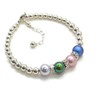 Birthstone Bracelet Sterling Silver Up to 11 Birthstones Christmas Gift