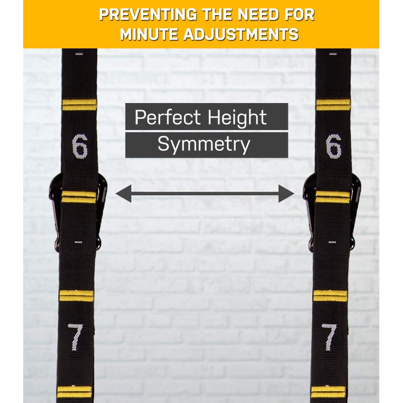 Double Circle Quick Adjust Numbered Straps for Gymnastic Rings -