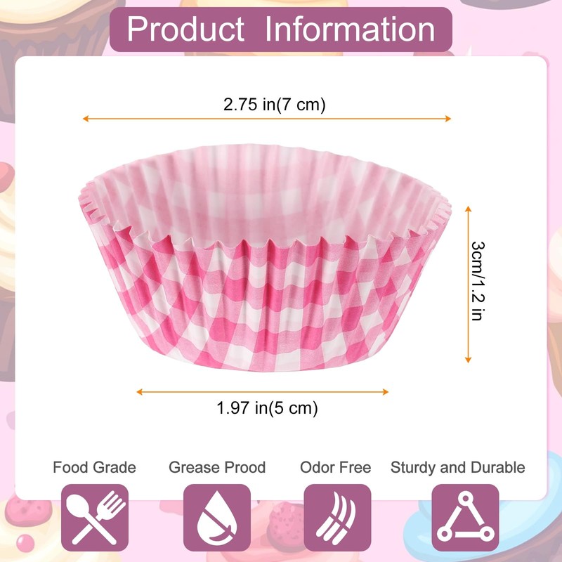 HARFINGTON 100 Count Cupcake Liners Cupcake Cups Standard Size Muffins