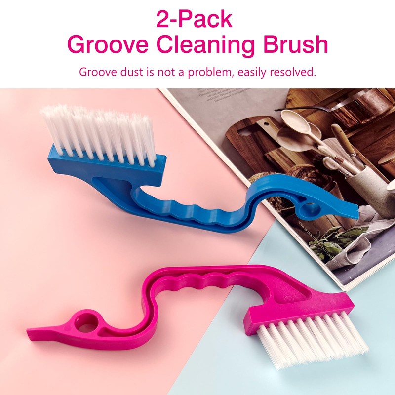 Jaasuee Window Track Cleaning Brush Set - 2 Pack Window