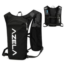 AQIIGOSE Running Hydration Vest, Lightweight Hydration Backpack for Women Men Jogging Trail Race Marathon Cycling Hiking Climbing Camping (01 Black 7L - Vest Only, One Size)