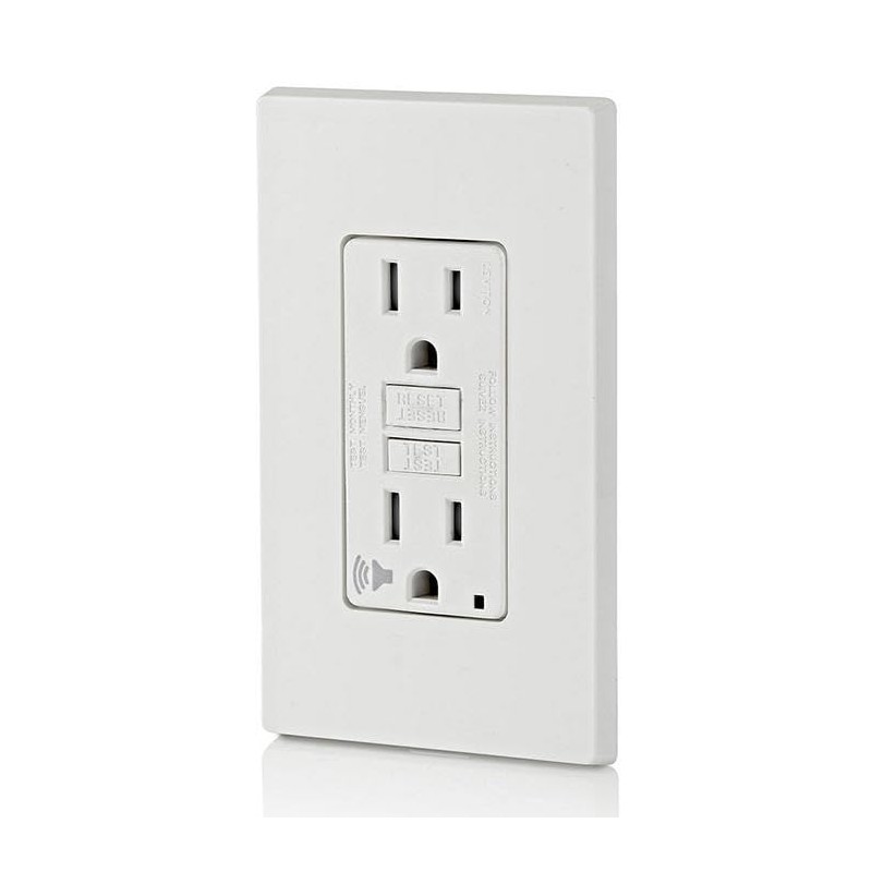 Leviton GFCI Outlet with Audible Alarm, 15 Amp, Self Test,