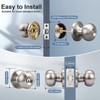 KNOBWELL 4 Pack Brushed Nickel Door Knob with Lock and
