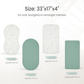 lulumoon Sábanas para moisés de Muselina para bebés: sábanas de algodón Neutro para niños y niñas, sábanas de moisés Ajustadas para Ovalado Rectangular o Reloj de Arena