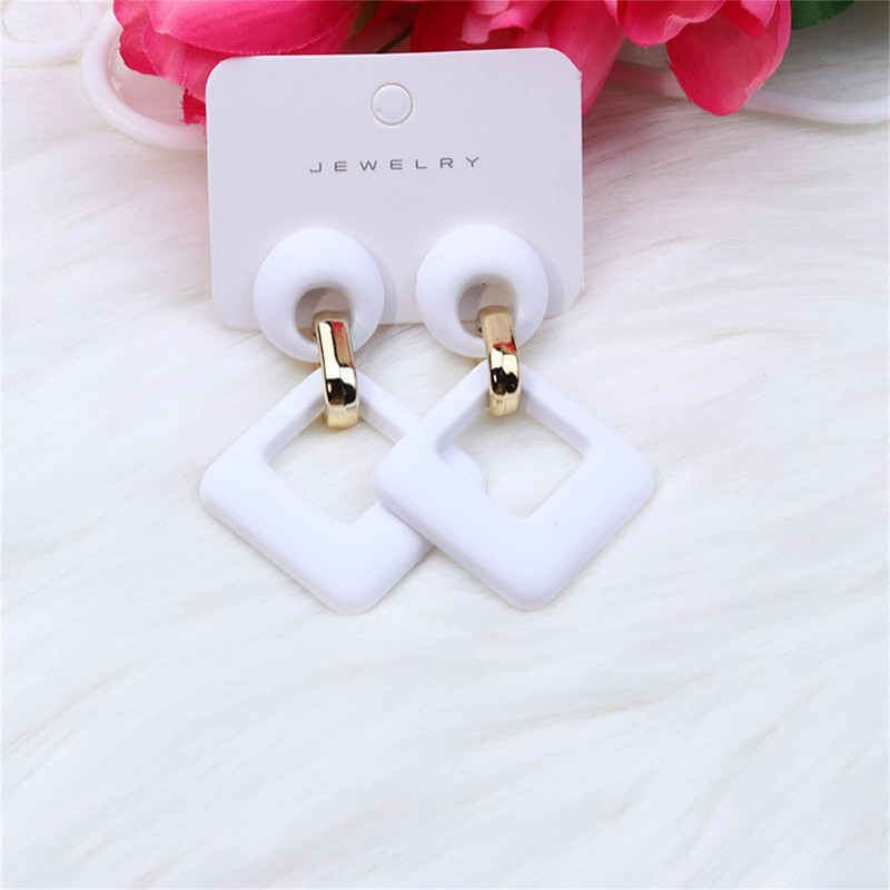 Acrylic Geometric Dangle Earring for Women Boho Lightweight Earring Cute