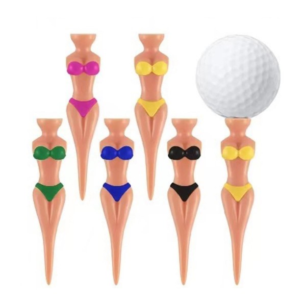 Miss-shop Funny Golf Tees, Ladies Bikini Girl 76 mm (3 Inches) Plastic Golf Tees Pin-Up 10 Pieces Golf Tees Home Women for Training Golf Accessories