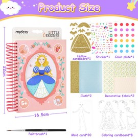 Aomig Dress Up Play Set 38 Pieces Princess Dress Up Game Paper Makeup Game for Girls Paper Makeup Toy Set Fashion Design Craft Set DIY Toy for Children Girls Gifts 4~8 Years (B)