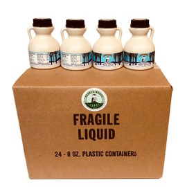 Case of 24 Half-Pint Jugs of Pure Vermont Maple Syrup for Gifts, Wedding or Party Favors