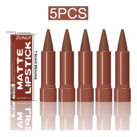 Dunuf 5 Pzs Labiales Mate Hidratantes Fáciles De Aplicar