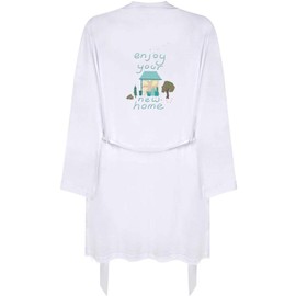Medium 'Enjoy Your New Home And Garden ' Adult Dressing Robe/Gown (RO00098517)