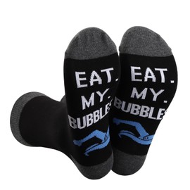BDPWSS Swimming Socks For Swimming Lover Swimmer Pool Lover Swim Coach Thank You Gift Eat My Bubbles Funny 2 Pairs Swim Socks (my bubbles sockCA)