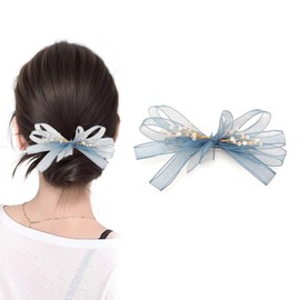 Kumoi Hair Clip, Hair Ornament, Hair Clip, Tulle Ribbon, Hair Accessory, Beads, Chiffon, Elegant, Stylish, Women, Children, Birthday, Work, School, Party, Celebration, Graduation Ceremony, Photography